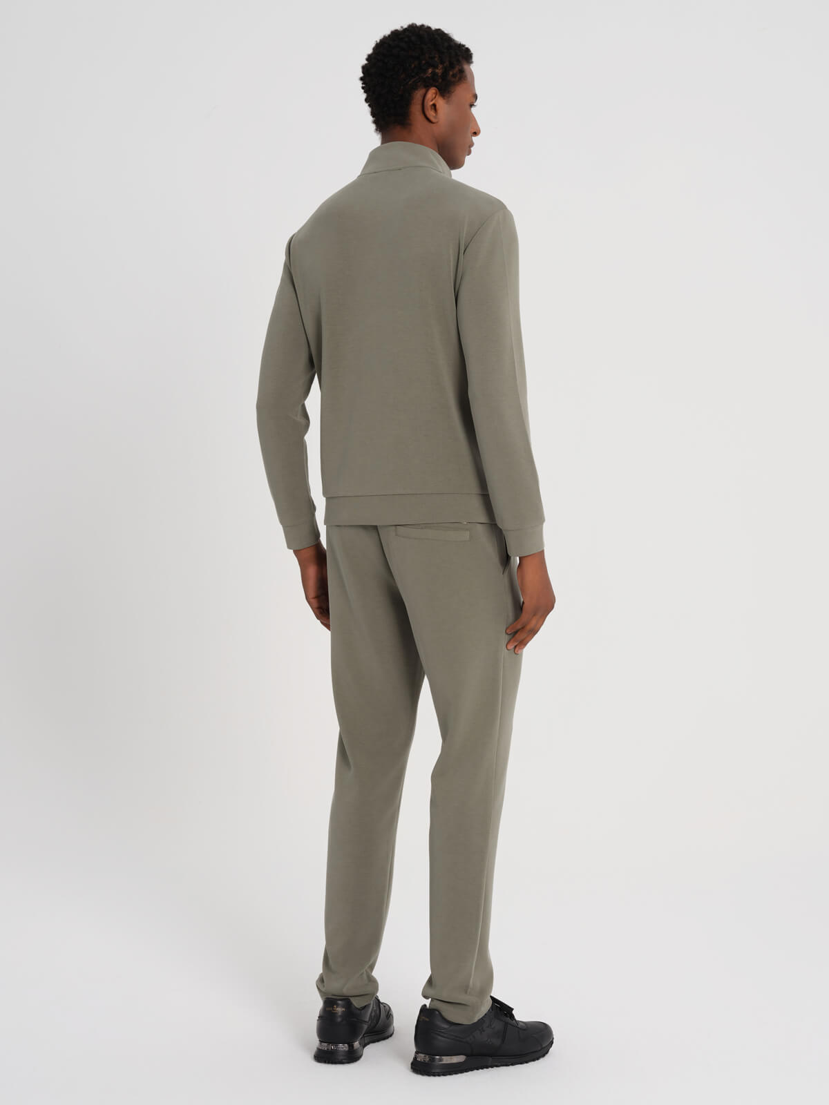 Dadado Khaki Bamboo Jogging Top Half Zipper