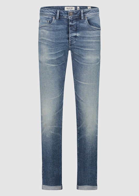 Cirlce of trust jagger blauwe slim-fit jeans