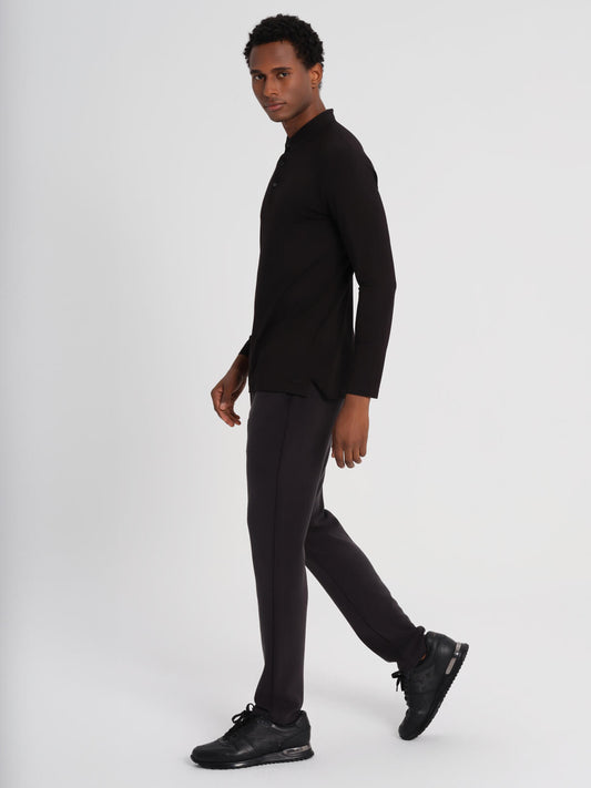 Dadado Black Bari Polo Long Sleeve