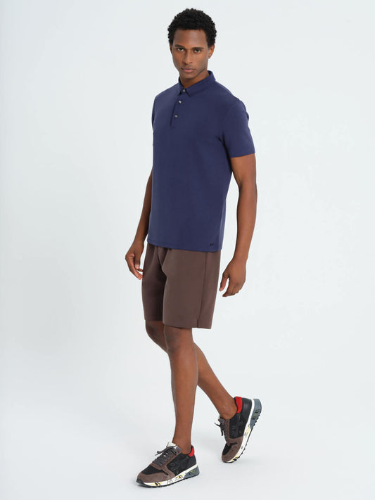Dadado Navy Bamboo Polo Short Sleeve