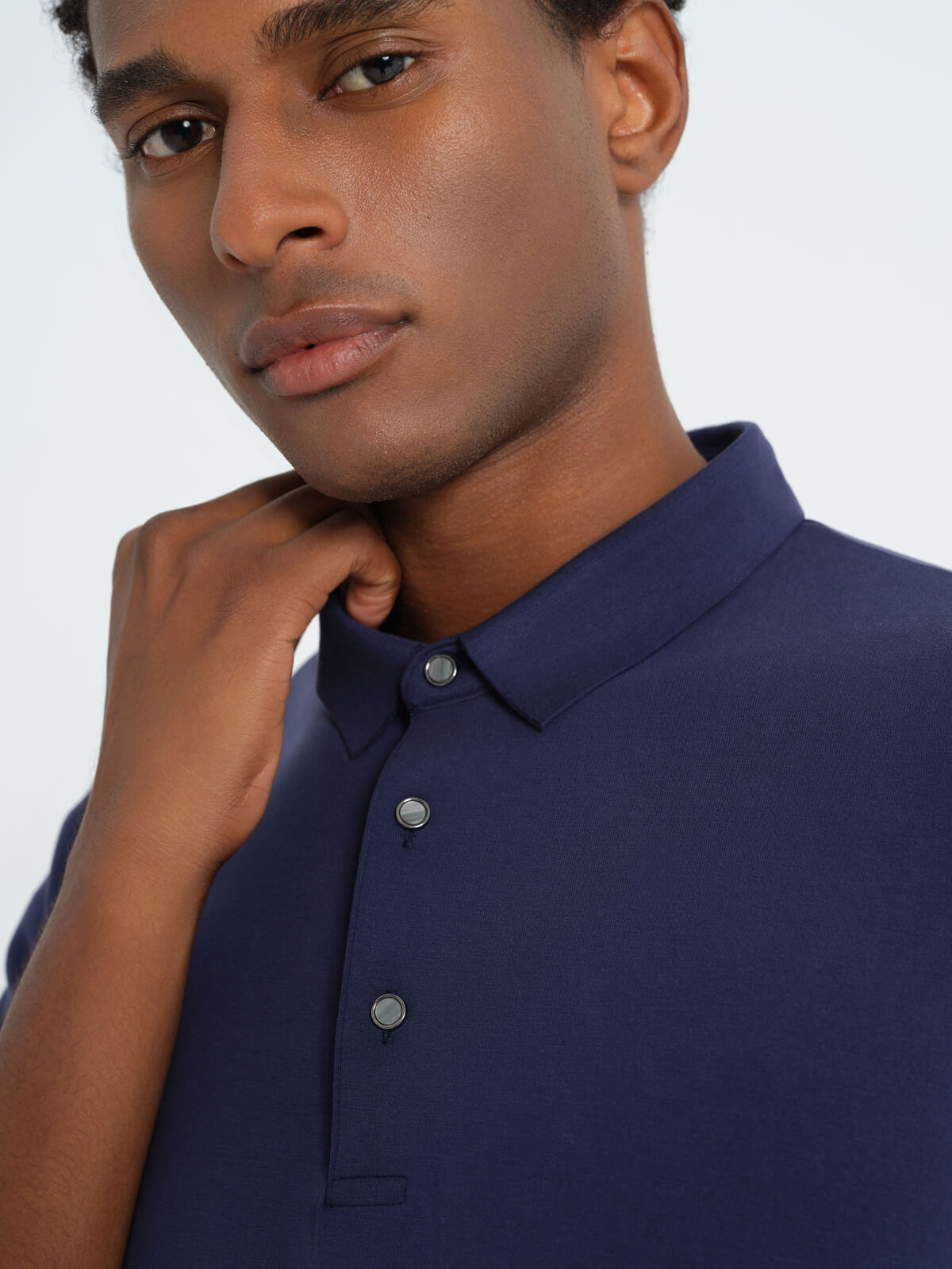 Dadado Navy Bamboo Polo Short Sleeve