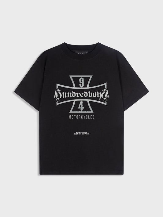 NinetyFour x Hundredboyz Grey Shield Shirt Zwart